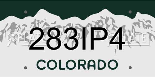 283IP4 Colorado License Plate
