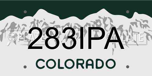 283IPA Colorado License Plate