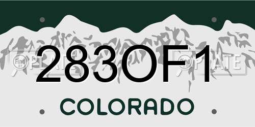 283OF1 Colorado License Plate