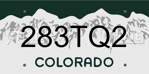 283TQ2 Colorado License Plate