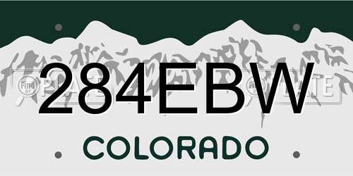 284EBW Colorado License Plate