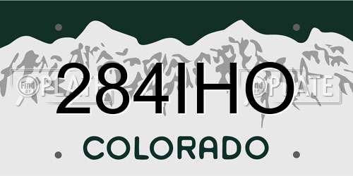 284IHO Colorado License Plate