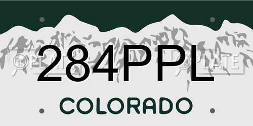 284PPL Colorado License Plate