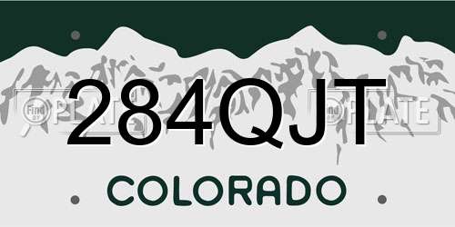 284QJT Colorado License Plate