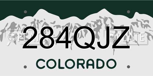 284QJZ Colorado License Plate