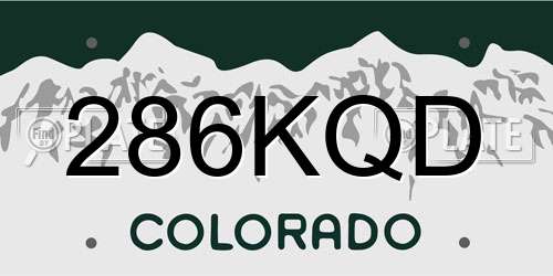 286KQD Colorado License Plate
