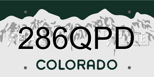 286QPD Colorado License Plate