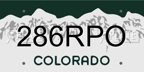 286RPO Colorado License Plate