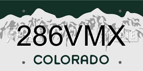 286VMX Colorado License Plate