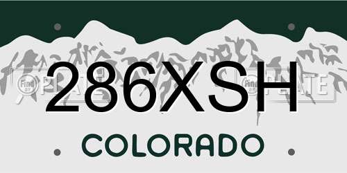 286XSH Colorado License Plate