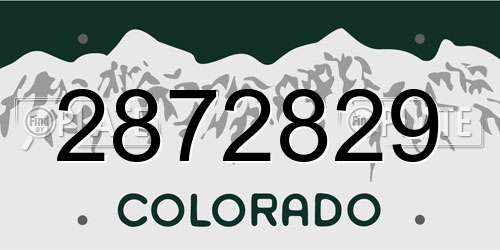 2872829 Colorado License Plate