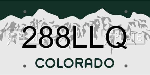 288LLQ Colorado License Plate