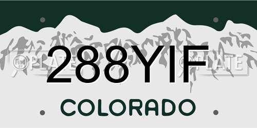 288YIF Colorado License Plate
