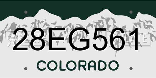 28EG561 Colorado License Plate