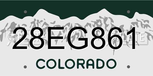 28EG861 Colorado License Plate