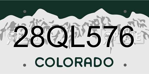 28QL576 Colorado License Plate