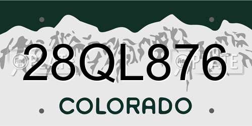 28QL876 Colorado License Plate