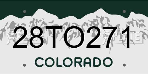28TO271 Colorado License Plate