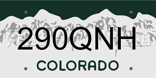 290QNH Colorado License Plate