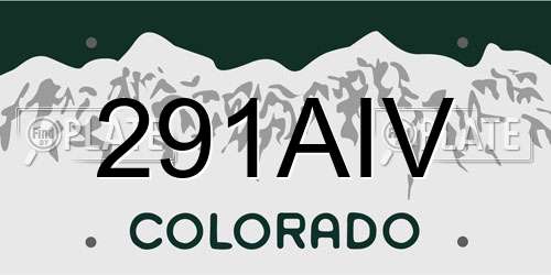 291AIV Colorado License Plate