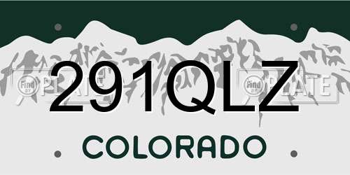 291QLZ Colorado License Plate