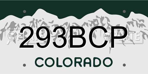 293BCP Colorado License Plate