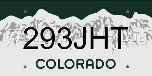 293JHT Colorado License Plate
