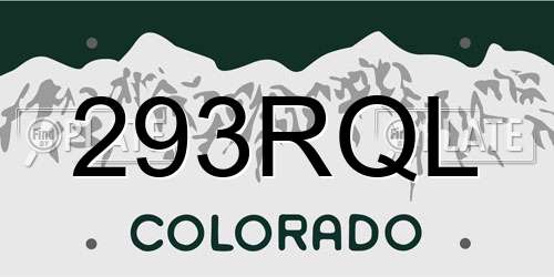 293RQL Colorado License Plate