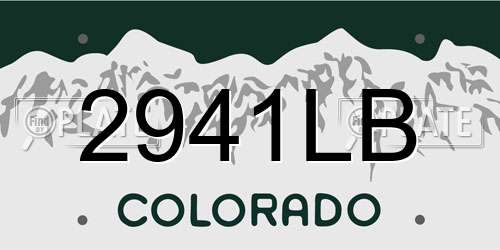 2941LB Colorado License Plate