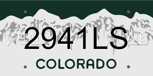 2941LS Colorado License Plate