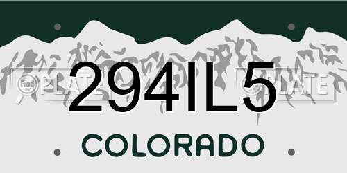 294IL5 Colorado License Plate