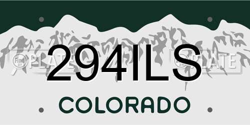 294ILS Colorado License Plate