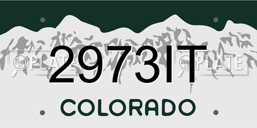 2973IT Colorado License Plate