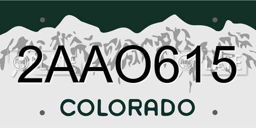 2AAO615 Colorado License Plate
