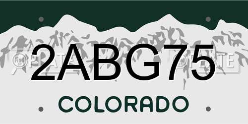 2ABG75 Colorado License Plate