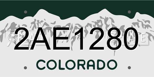 2AE1280 Colorado License Plate