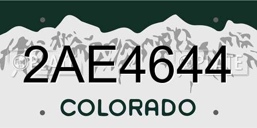 2AE4644 Colorado License Plate