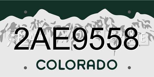 2AE9558 Colorado License Plate