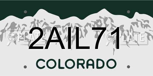 2AIL71 Colorado License Plate
