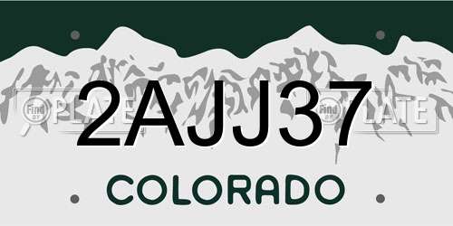 2AJJ37 Colorado License Plate