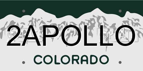 2APOLLO Colorado License Plate