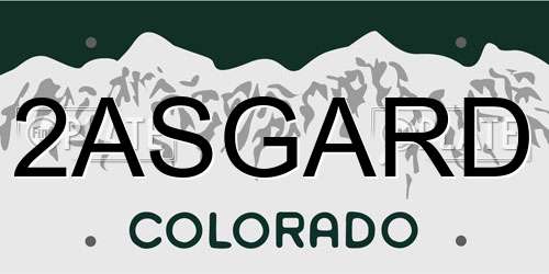 2ASGARD Colorado License Plate