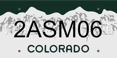 2ASM06 Colorado License Plate