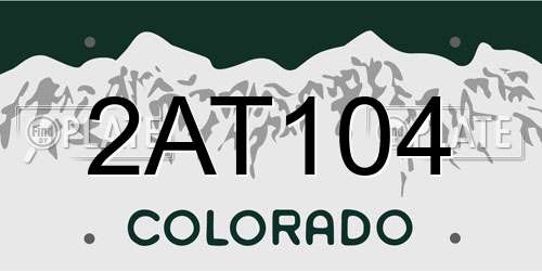 2AT104 Colorado License Plate
