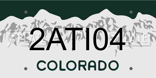 2ATI04 Colorado License Plate