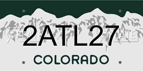 2ATL27 Colorado License Plate