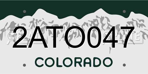 2ATO047 Colorado License Plate