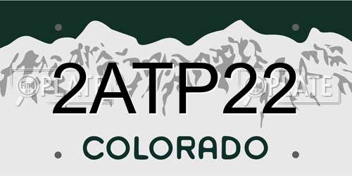 2ATP22 Colorado License Plate
