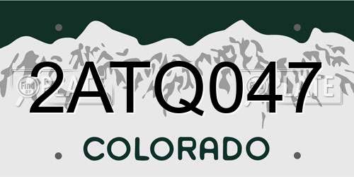 2ATQ047 Colorado License Plate