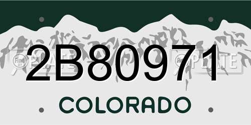2B80971 Colorado License Plate